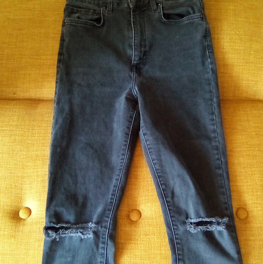 Forever 21 Black High Waist Skinny Jeans with Knee